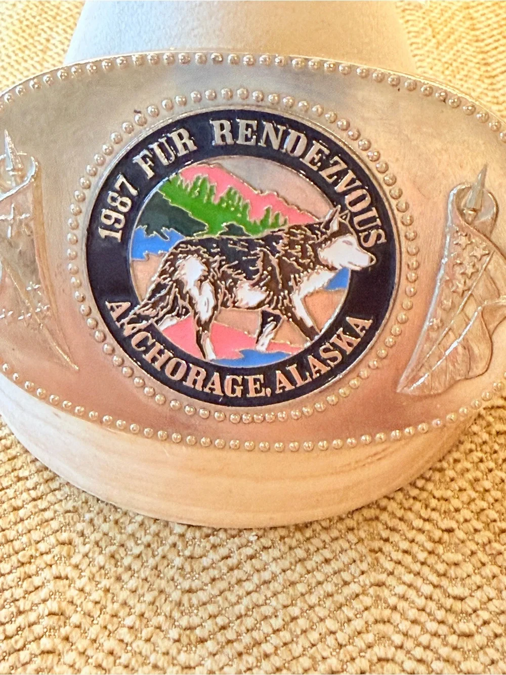 1987 Fur Rendezvous Anchorage Belt Buckle